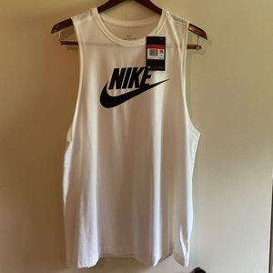Women’s White Nike Logo, Tank Top